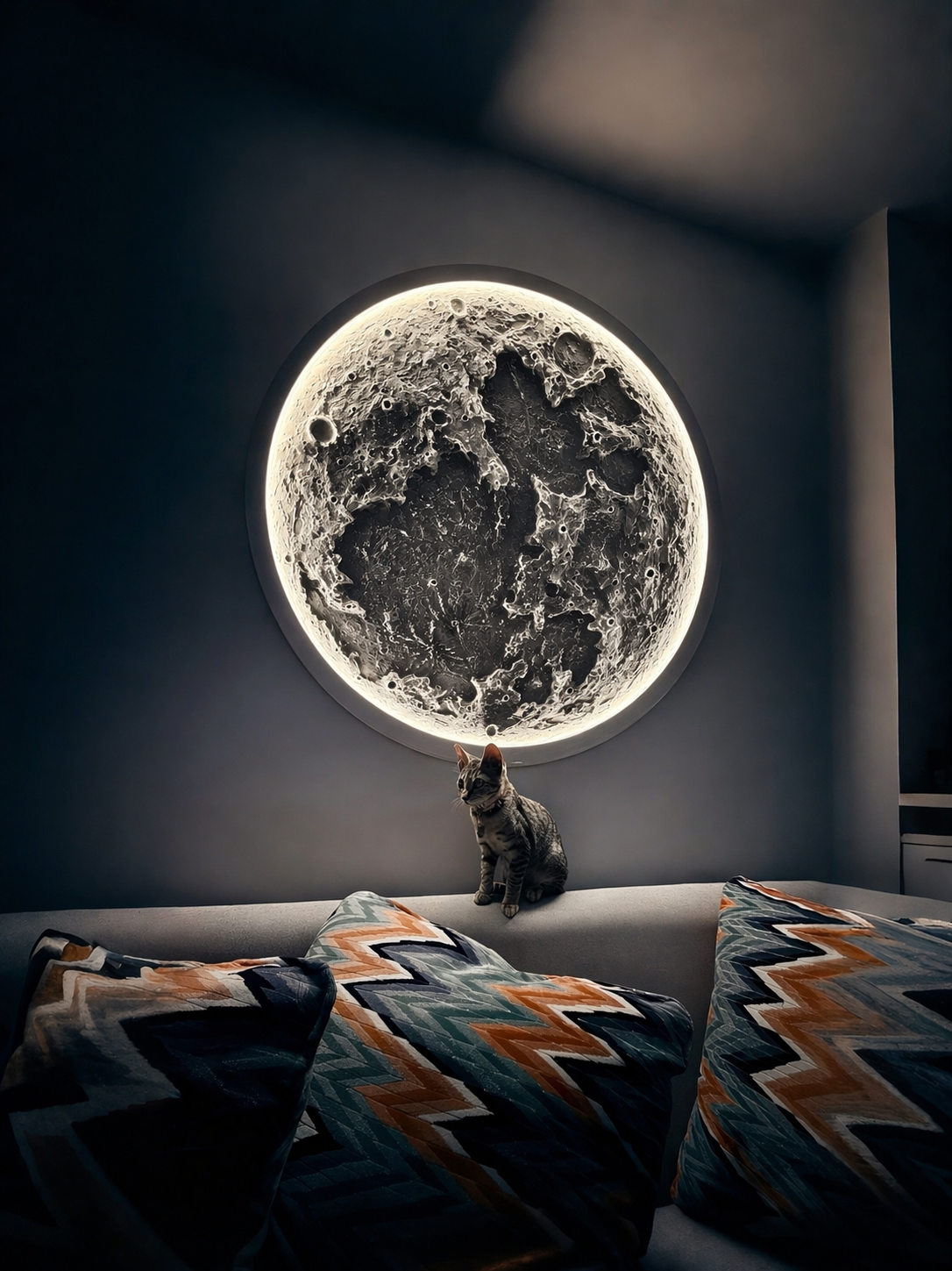 Escultura de luna Lunático — no es iluminación, es presencia